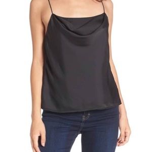 ASTR THE LABEL •BLACK SILK SPAGHETTI STRAP• SIZE S